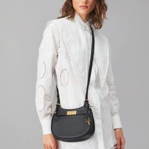 New - Tory Burch - Radziwill - Black Saddlebag - Crossbody Shoulder Bag Purse